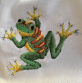 Clinging Tree Frog Embroidered Hand Towel