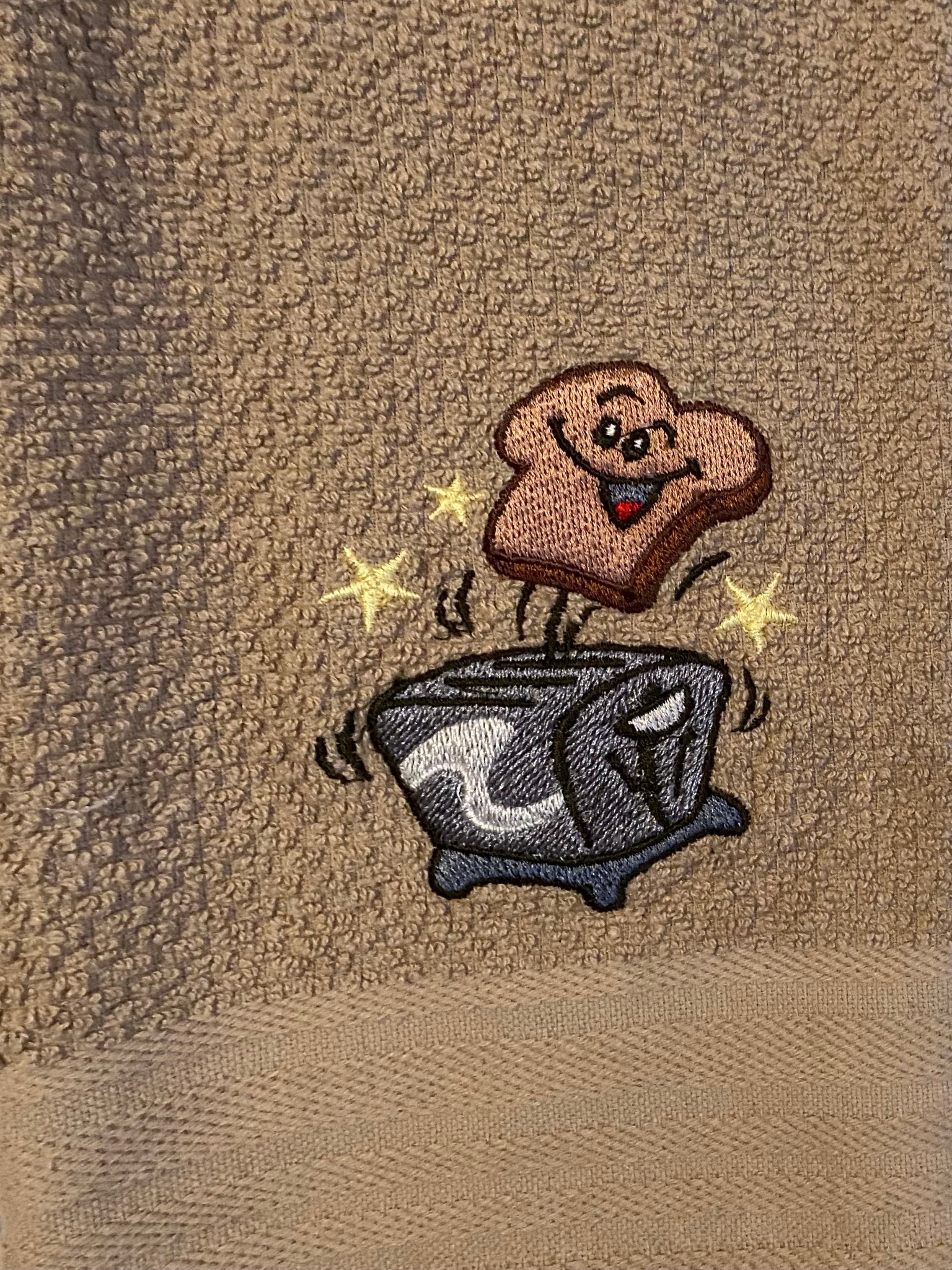 Happy Toast kitchen towel #1